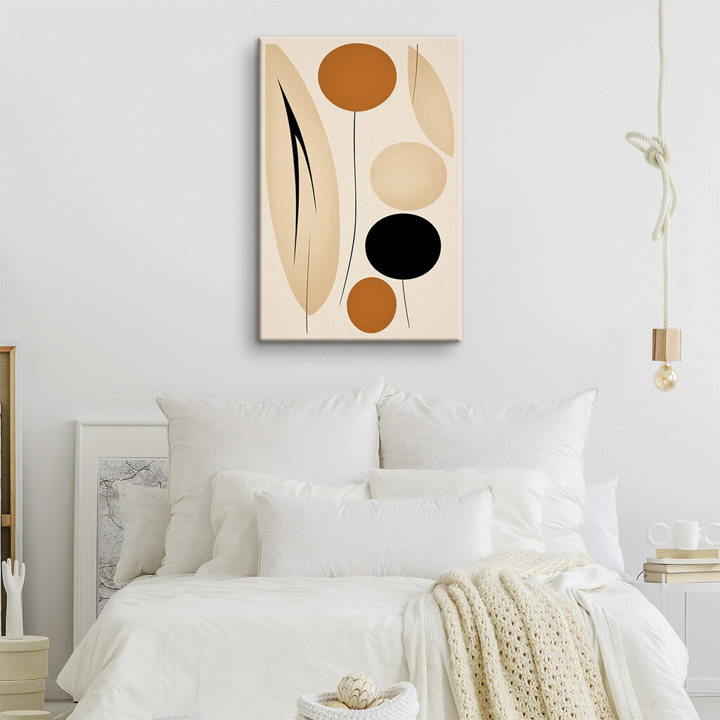 Bolas ocre e folhas — interior 2