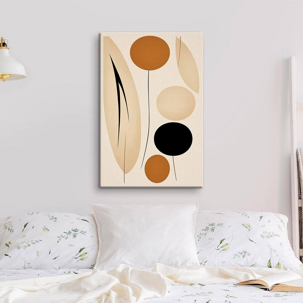 Bolas ocre e folhas — interior 1