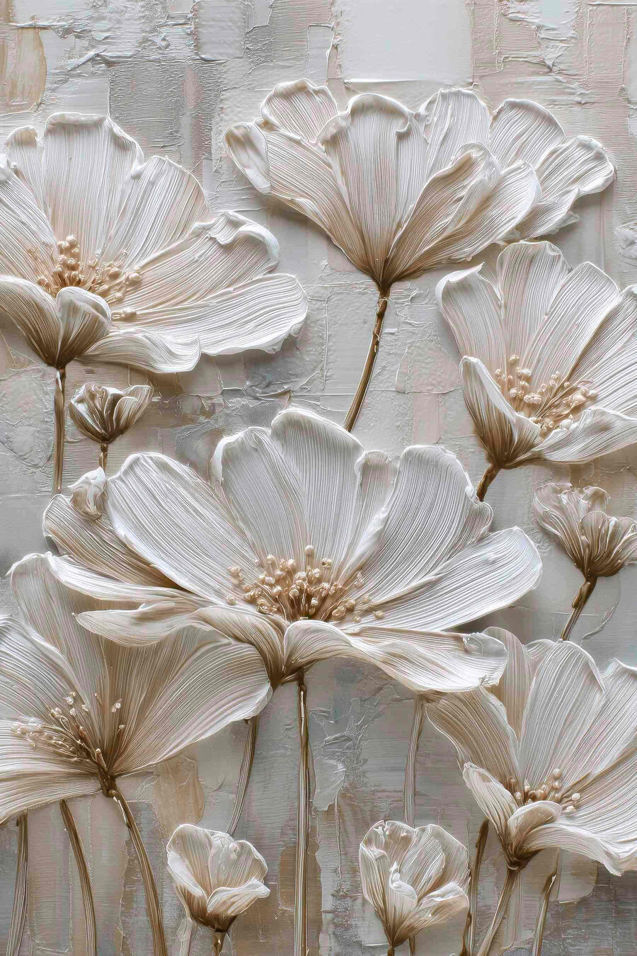 Flores brancas altas — design completo