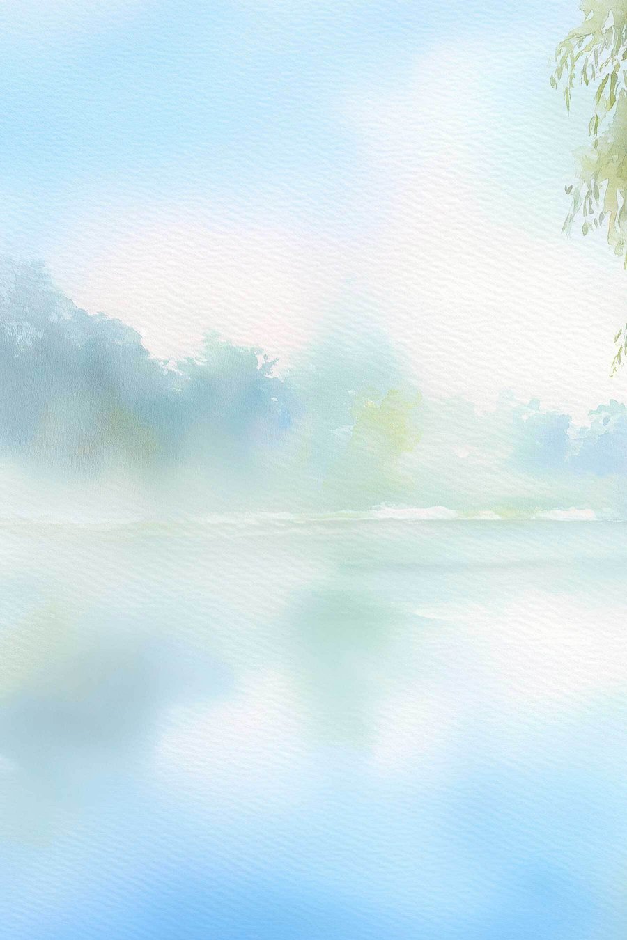 Lago azul em aguarela — design completo