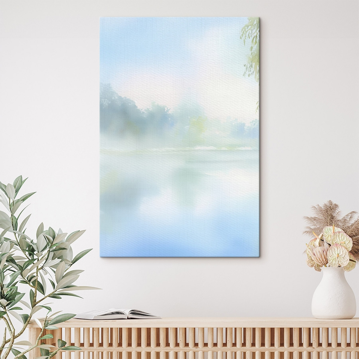 Lago azul em aguarela — interior 1