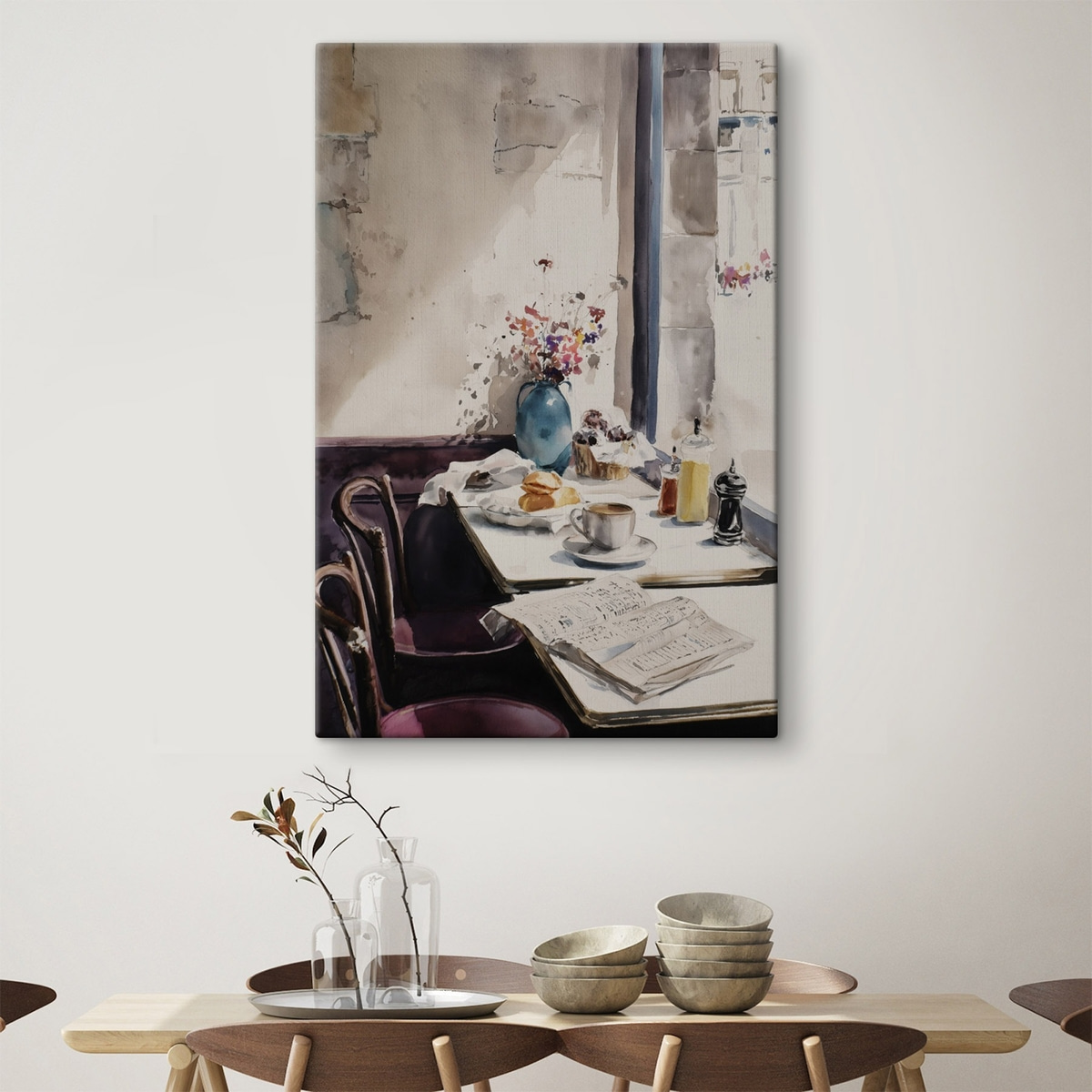 Pequeno-almoço em Paris num interior