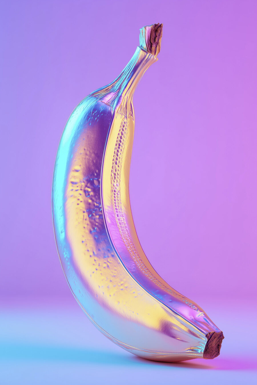 Banana arco-íris em roxo — design completo