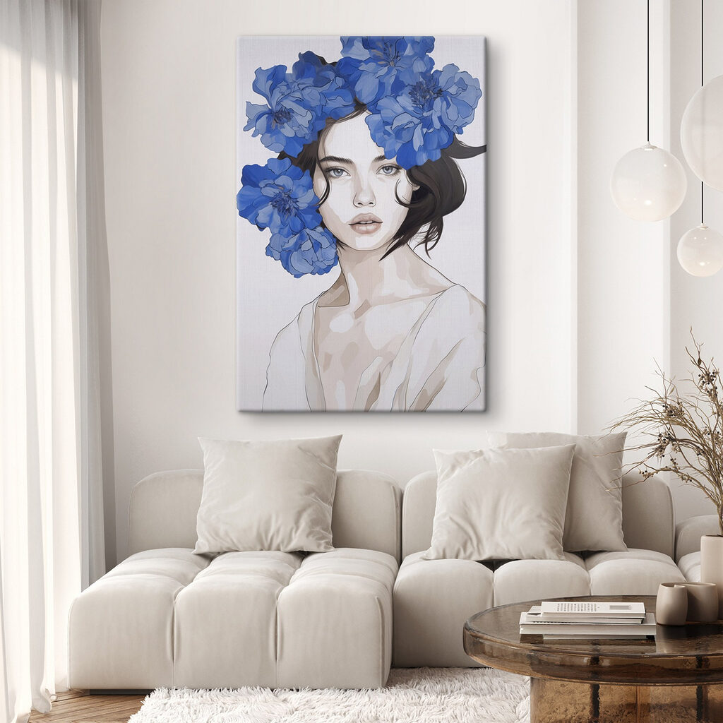 Mulher com coroa azul — interior 2