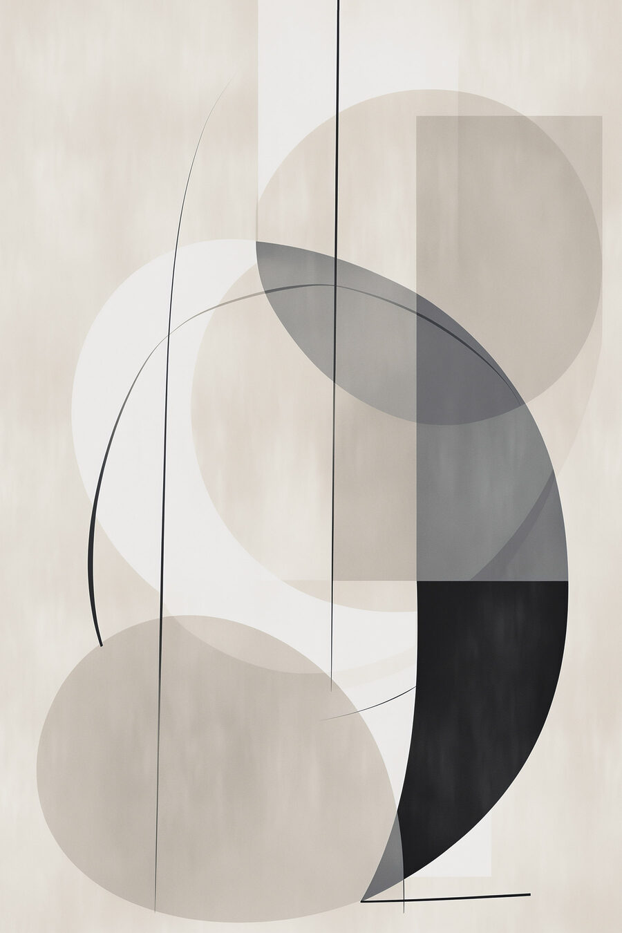 Círculos cinzentos com arco — design completo