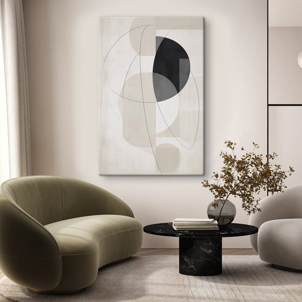 Meia-lua preta entre linhas — interior 2