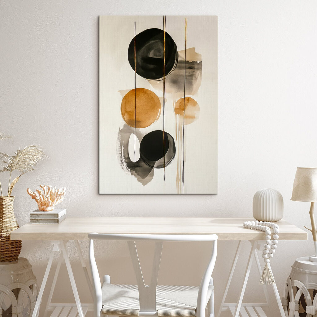 Bolas pretas e ocre — interior 3