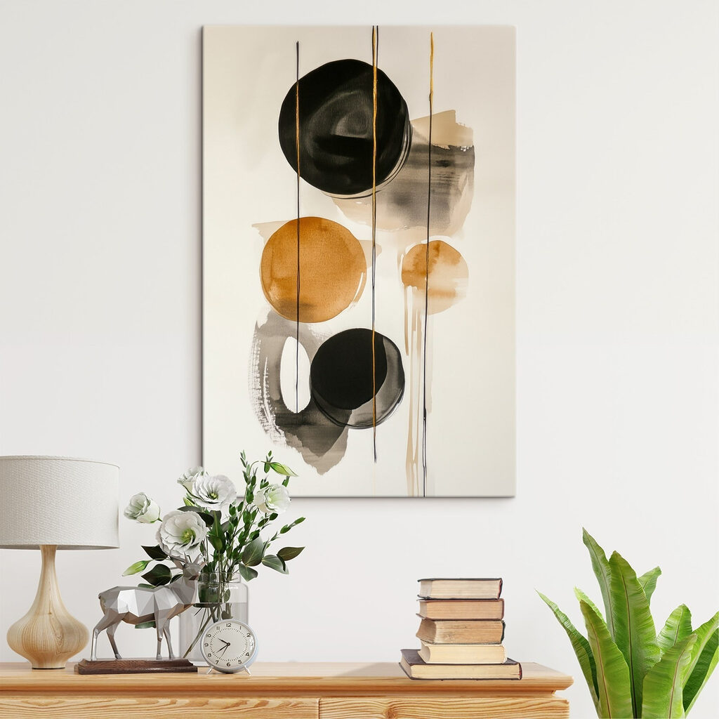 Bolas pretas e ocre — interior 1