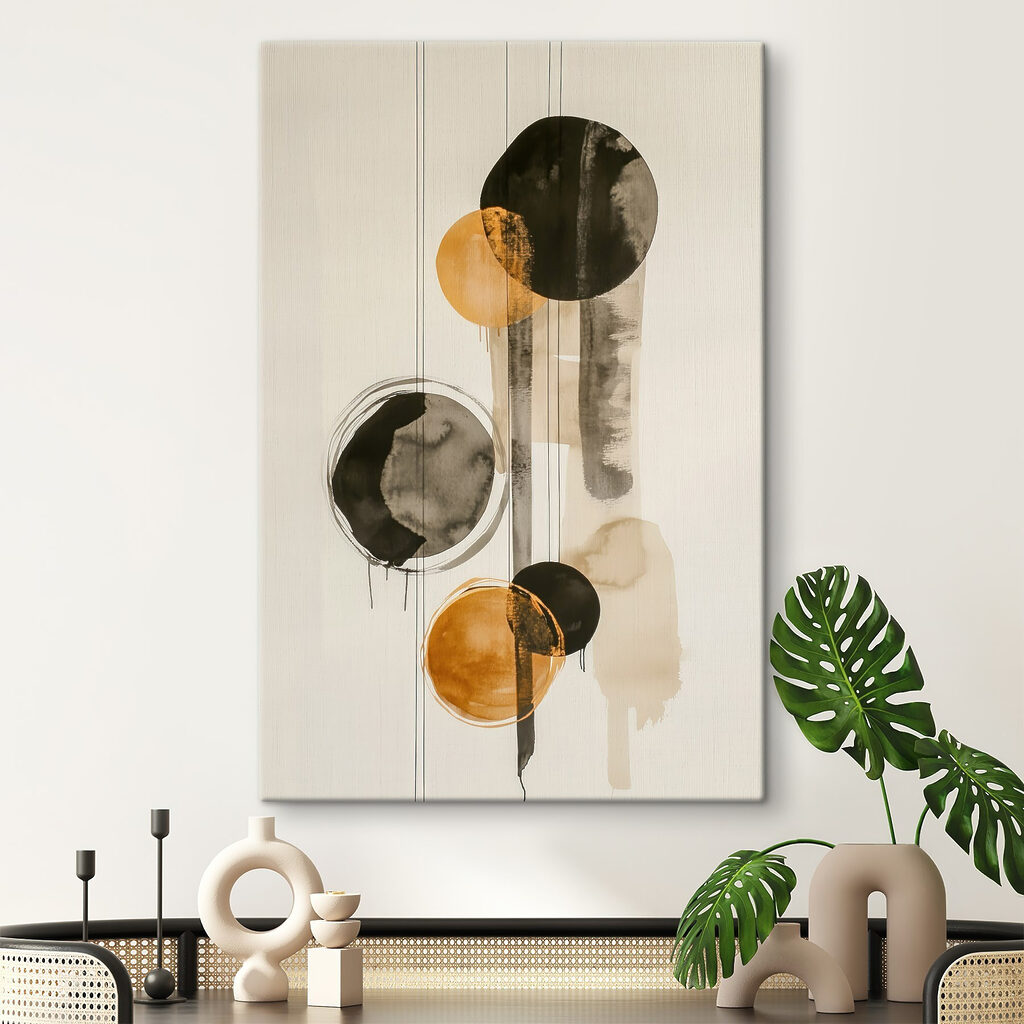 Bolas ocre em cinzento — interior 3