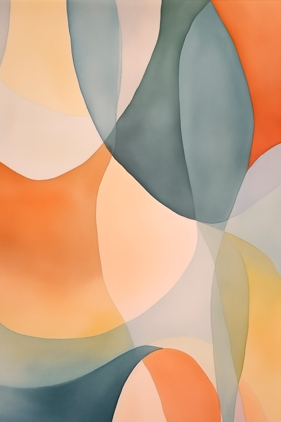 Forma verde entre laranja — design completo