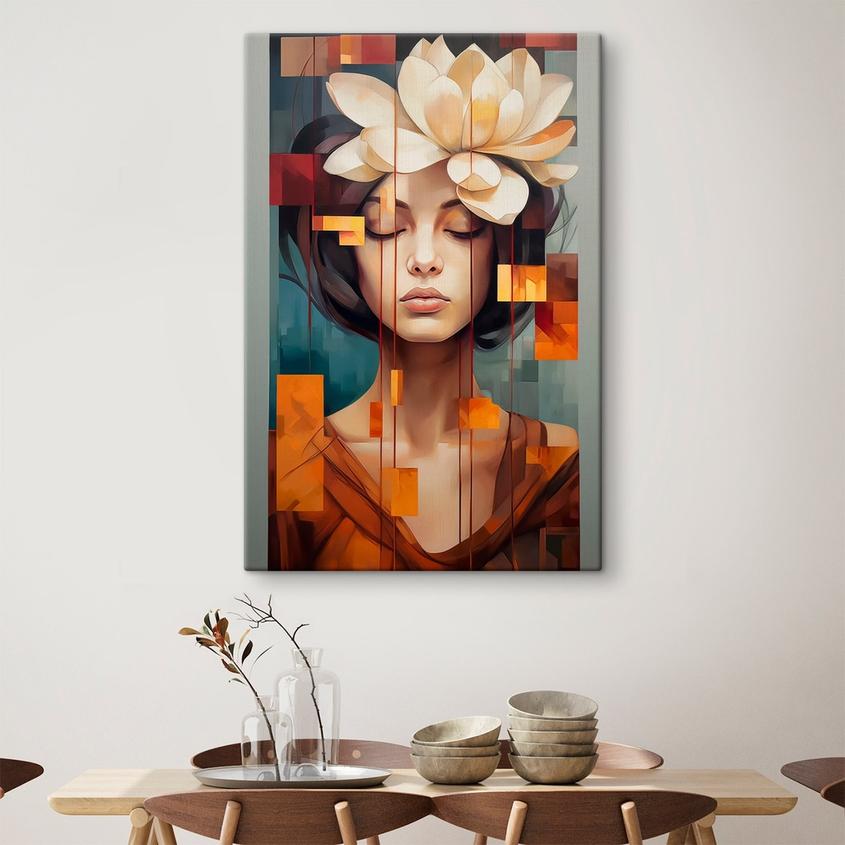 Mulher com uma flor — interior 2