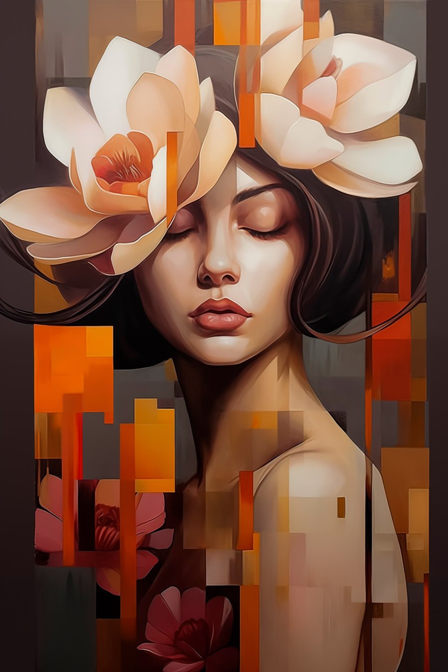 Retrato com flor — design completo