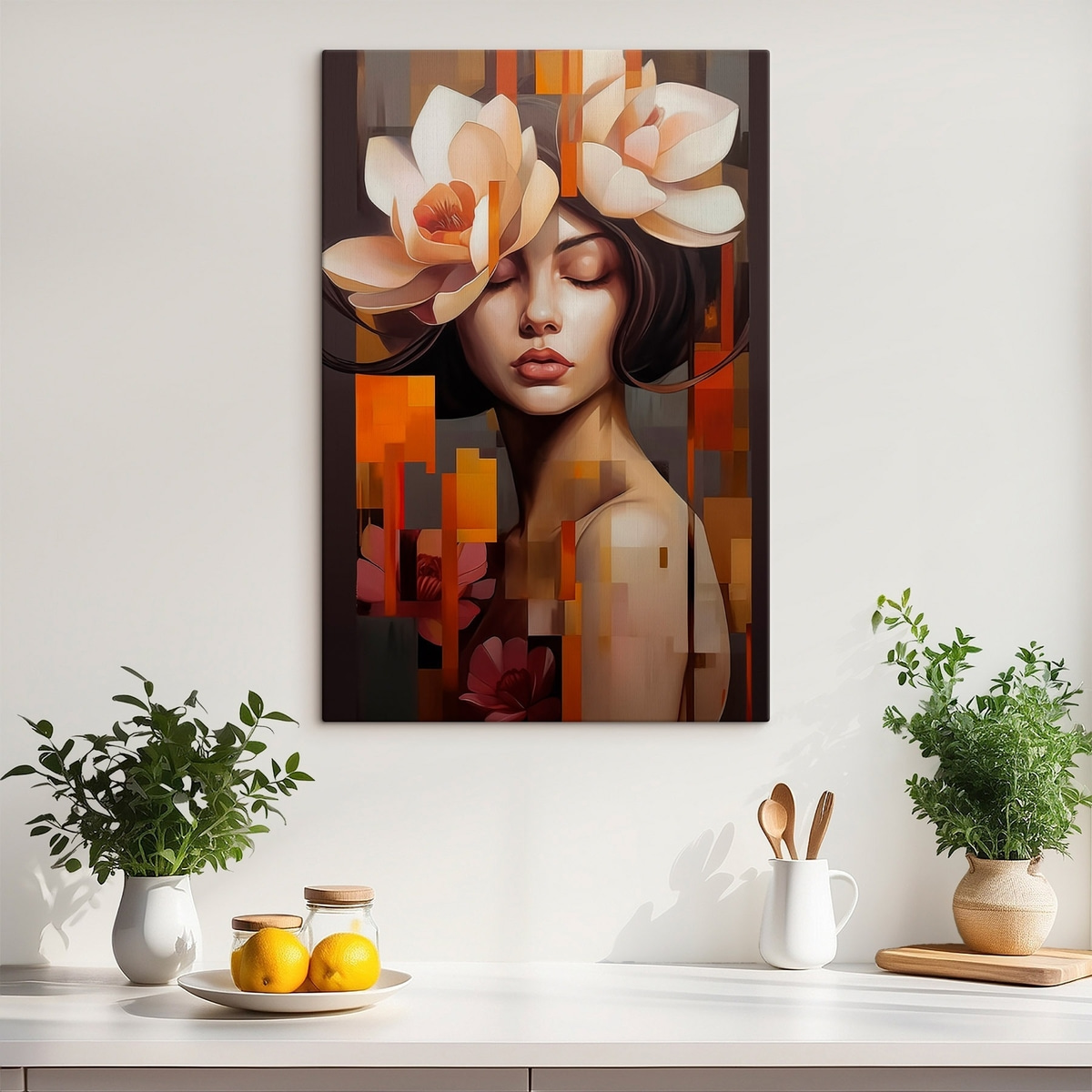 Retrato com flor — interior 1