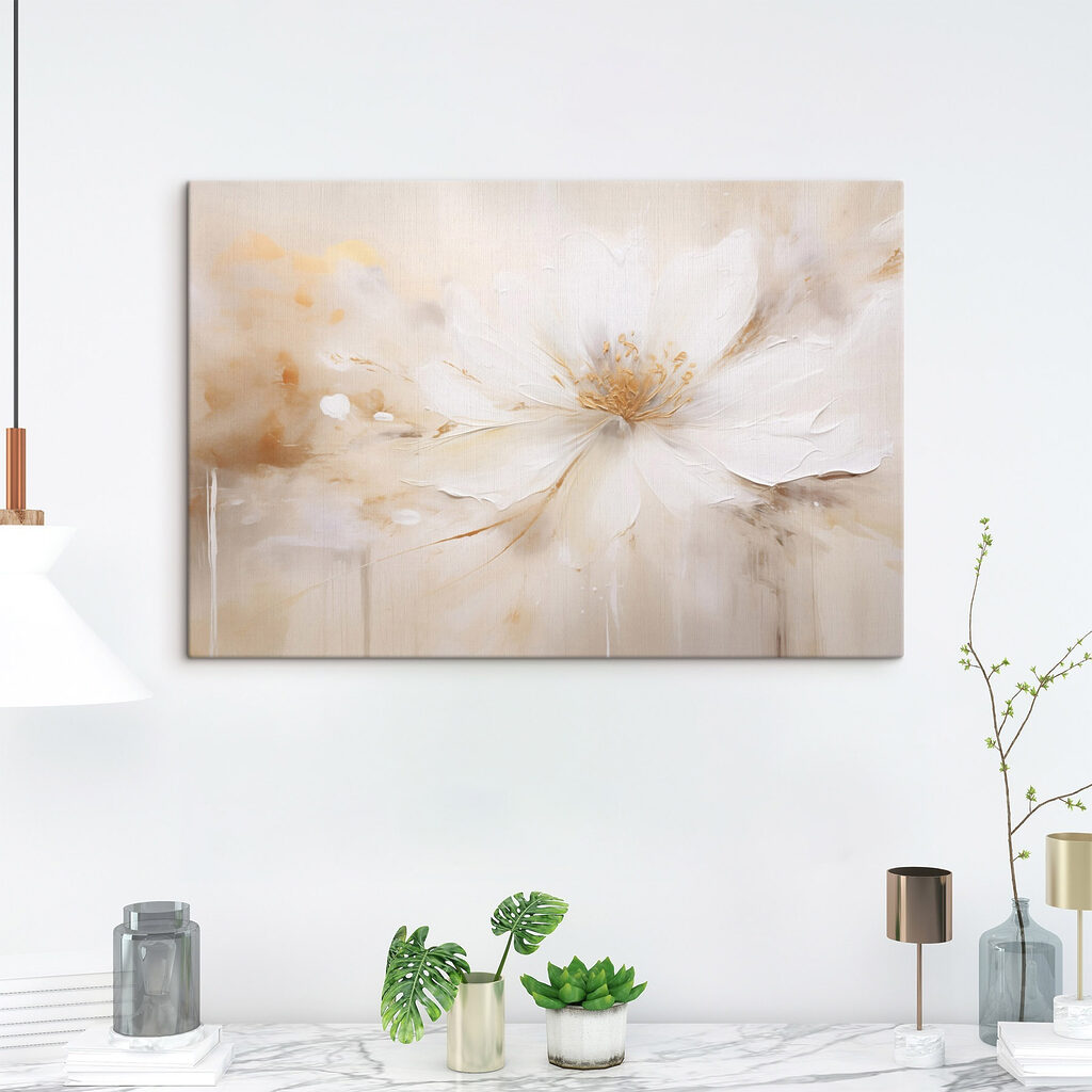 Flor aberta sobre bege — interior 3