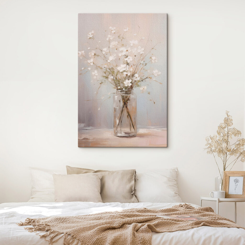 Flores brancas no vidro — interior 2