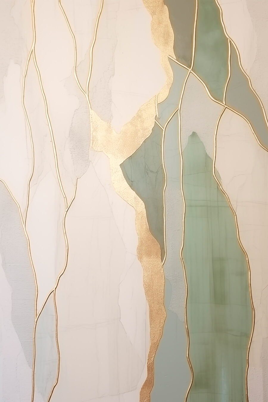 Veio verde e dourado — design completo