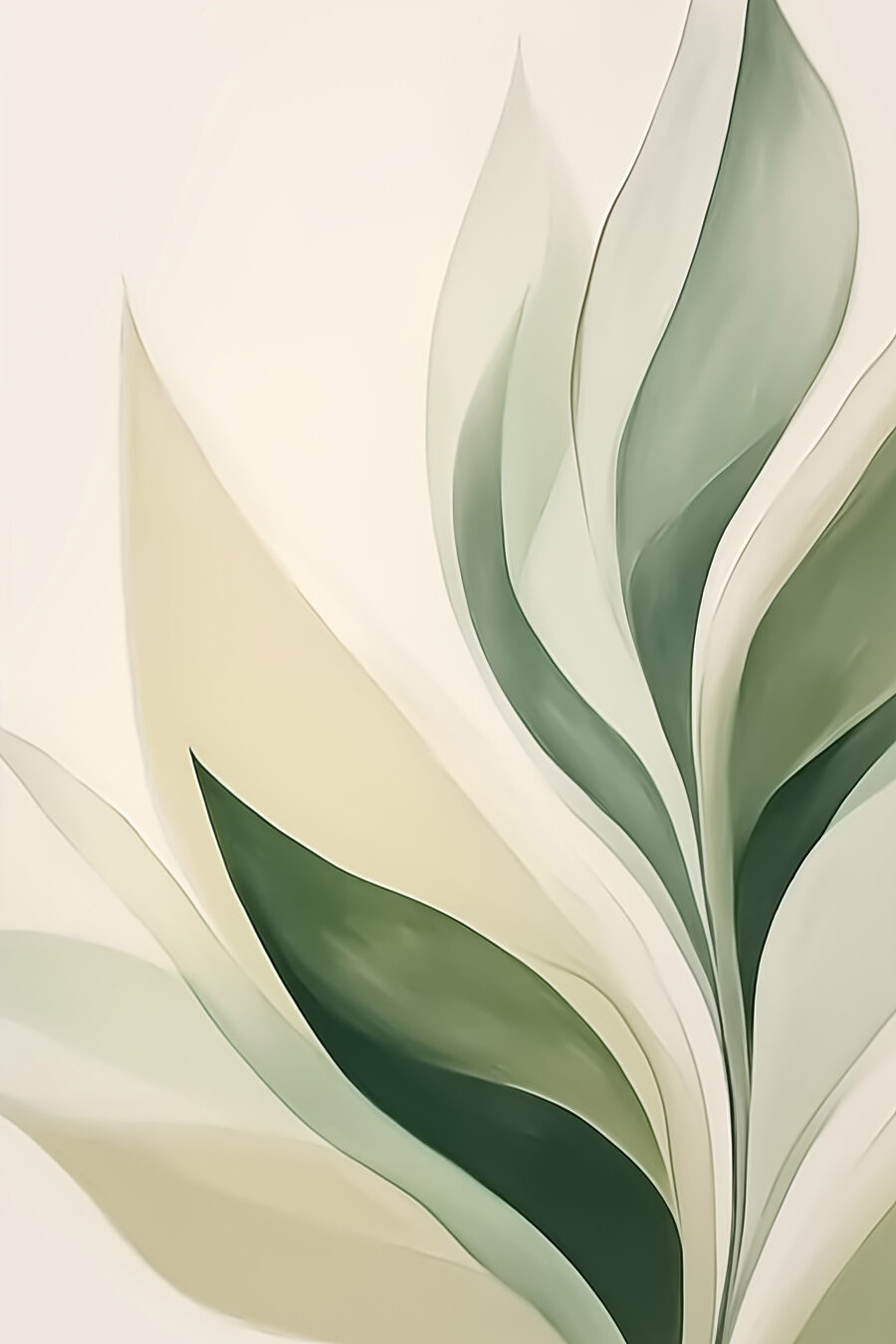 Folhas longas em hastes — design completo