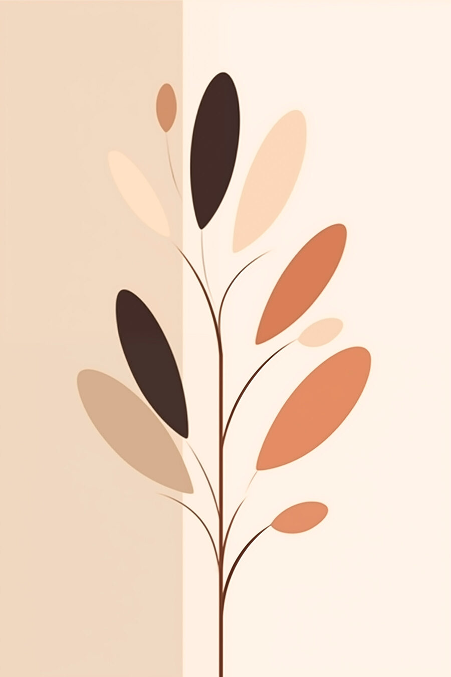 Ramo com folhas terrosas — design completo