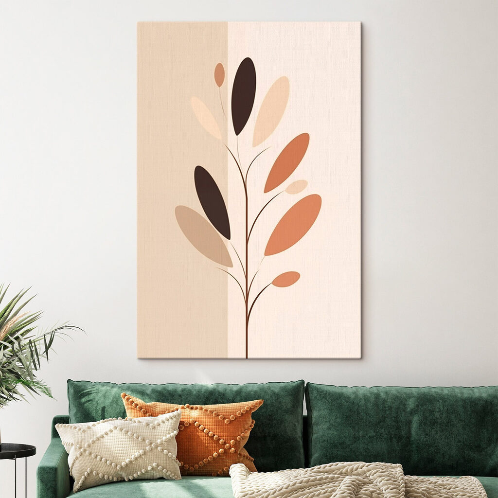 Ramo com folhas terrosas — interior 1