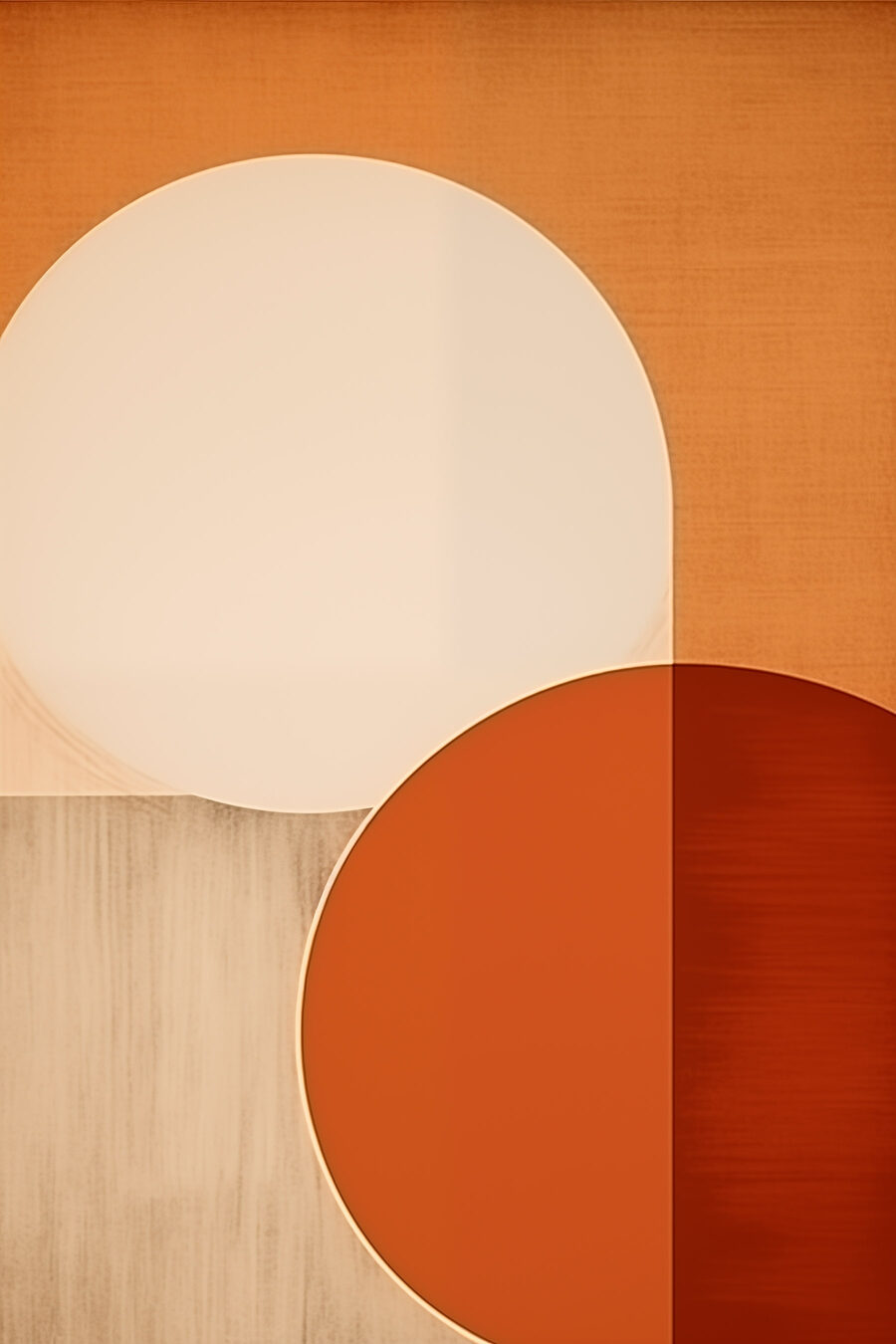 Círculo creme e laranja — design completo