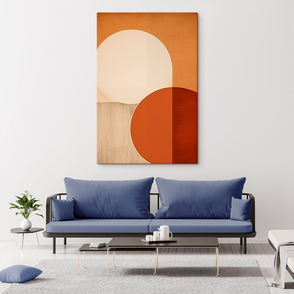 Círculo creme e laranja — interior 1
