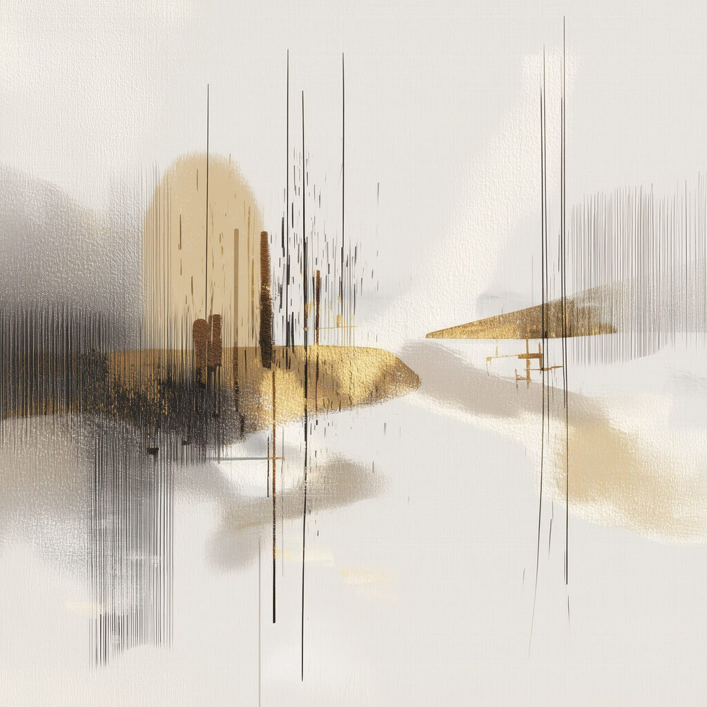 Reflexos dourados em bege — design completo