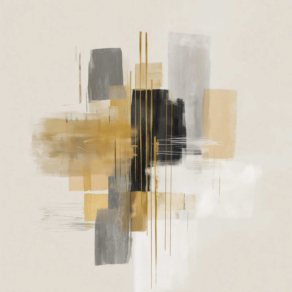 Blocos ocre e linhas — design completo