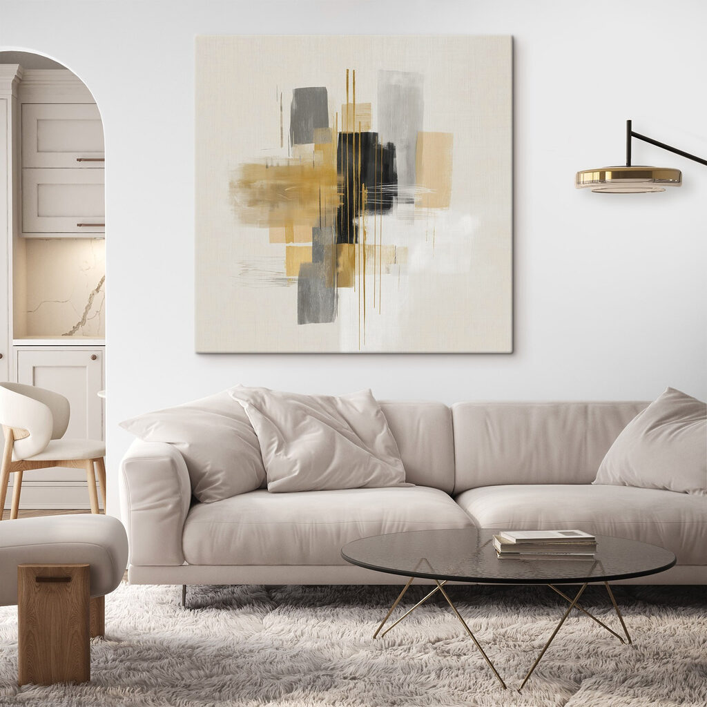 Blocos ocre e linhas — interior 1