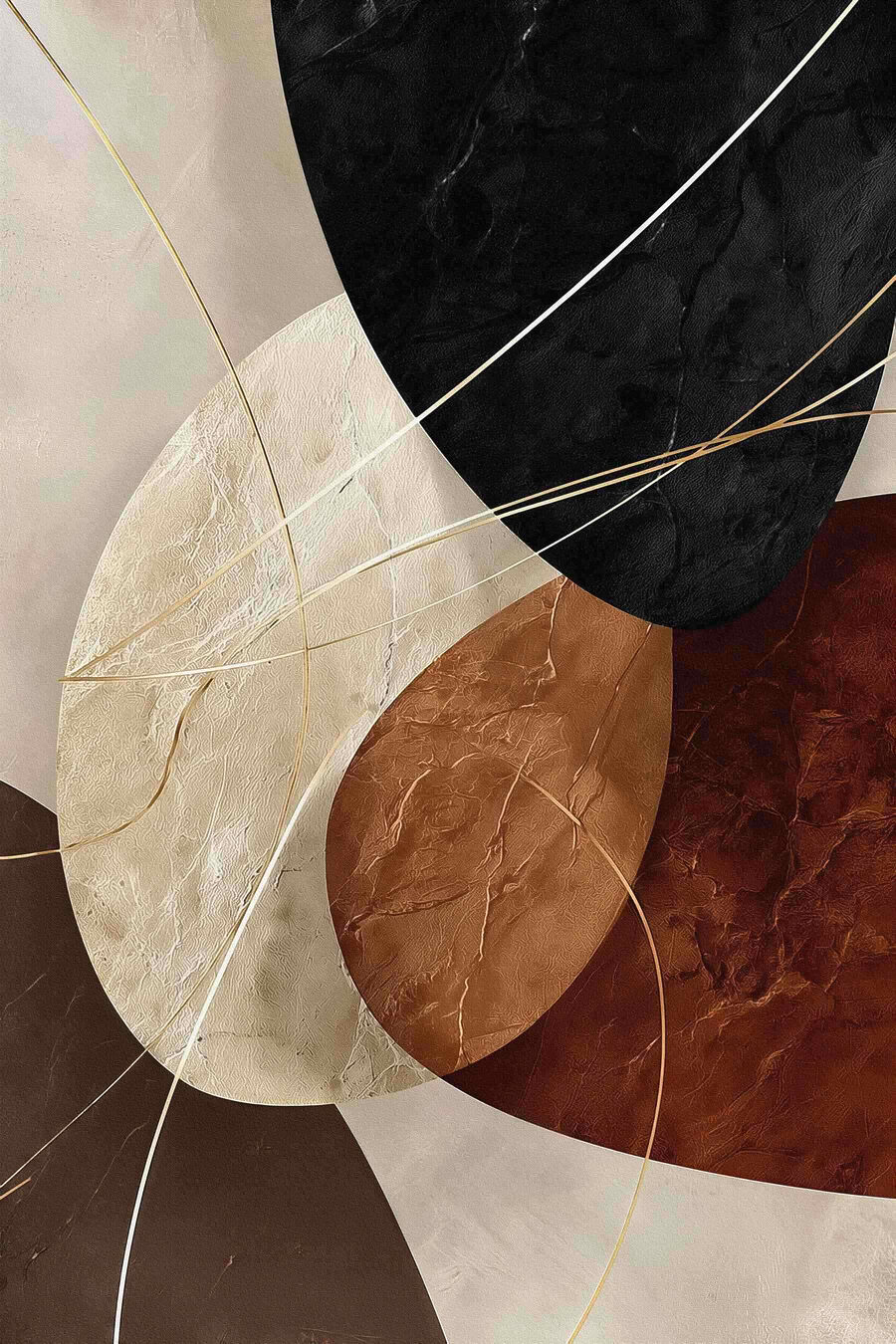 Arcos castanhos e dourados — design completo