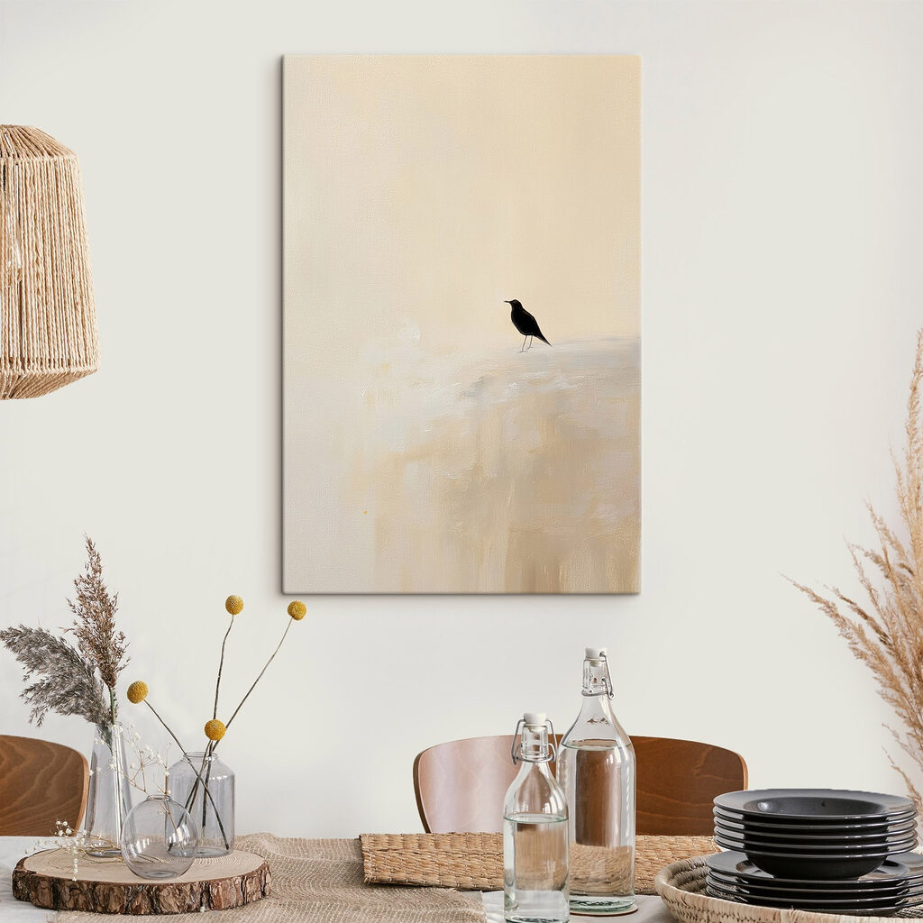 Ave solitária na areia — interior 3
