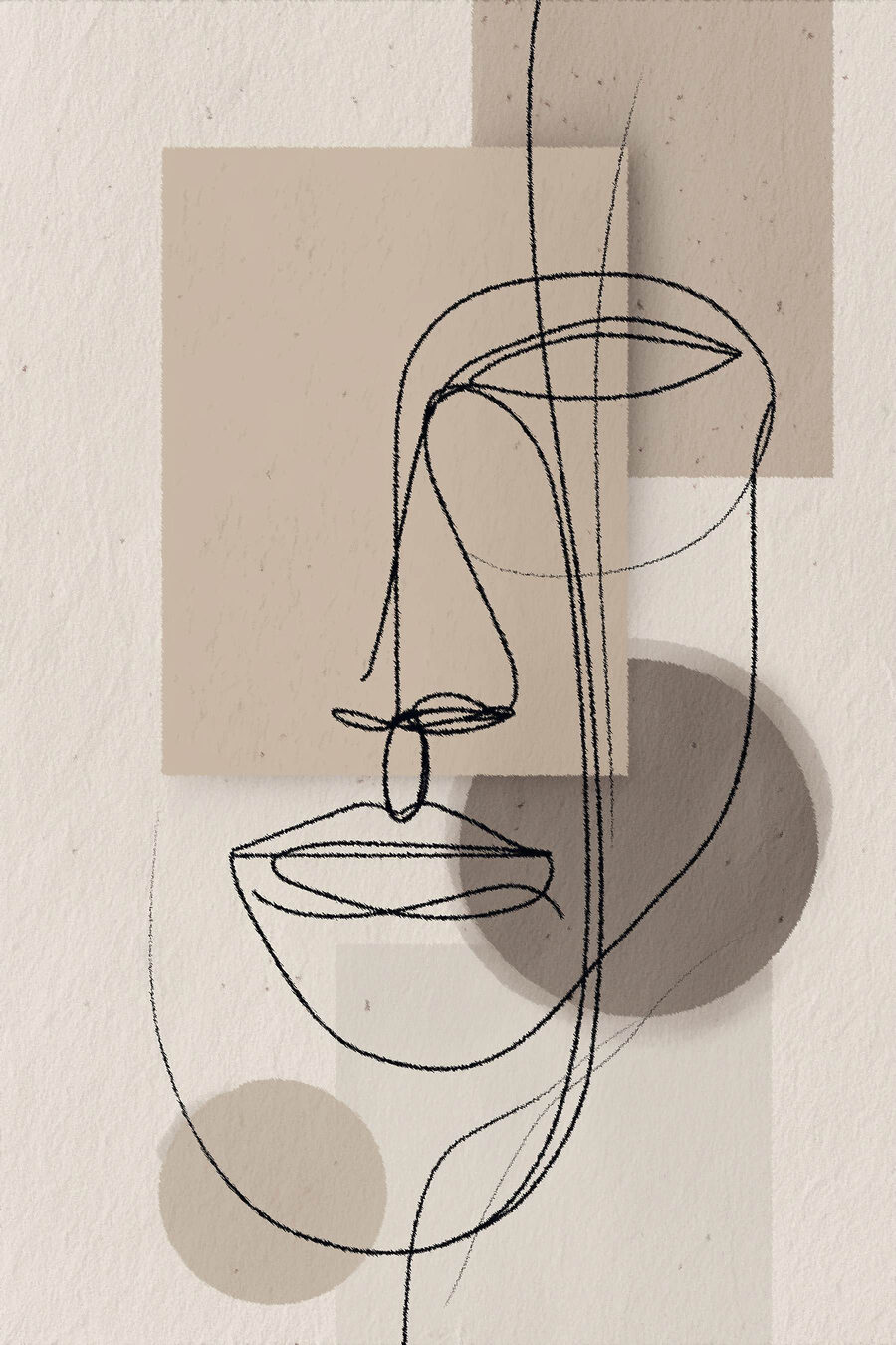 Rosto de linhas — design completo