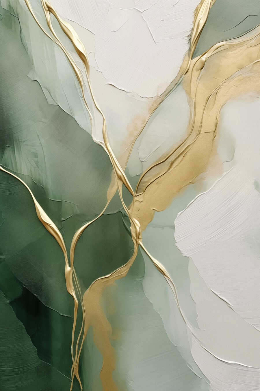 Correntes verdes e douradas — design completo