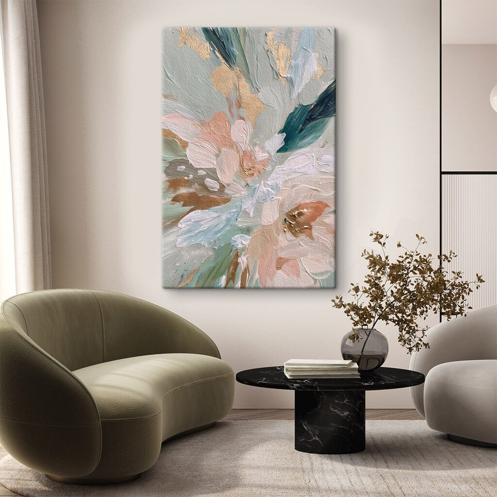 Flor pastel em verde — interior 2