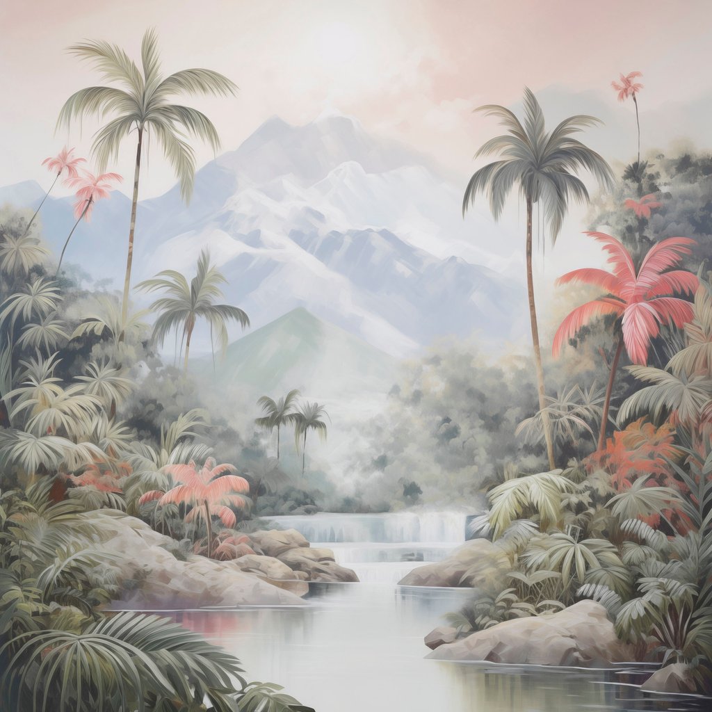 Rio na floresta tropical — design completo