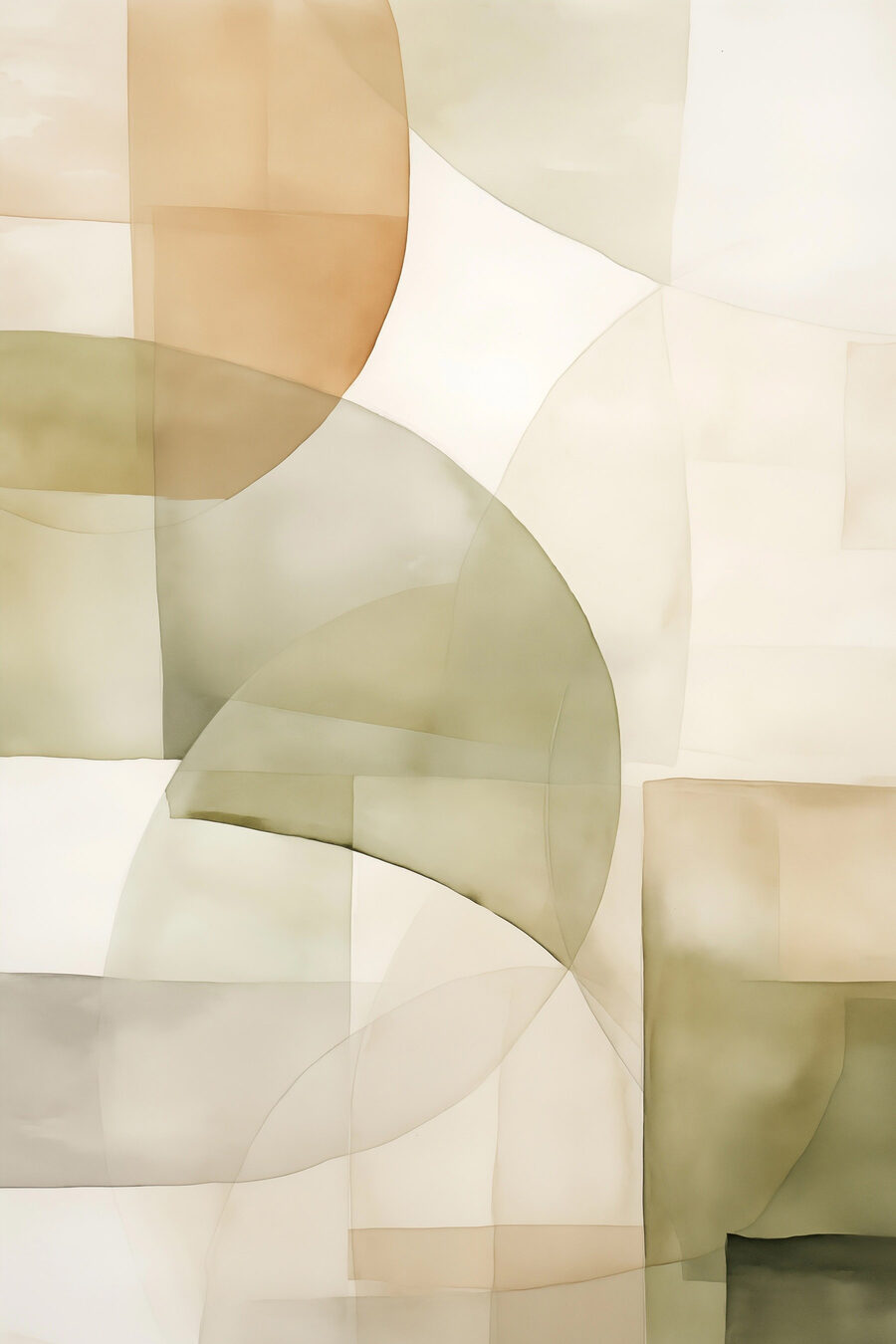 Arcos suaves em verde-oliva — design completo