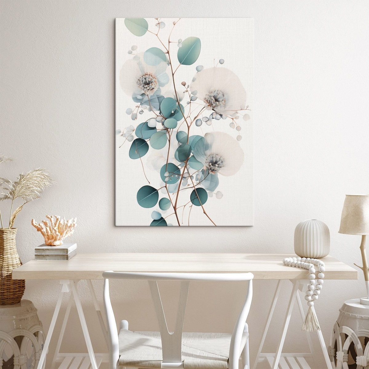 Eucalipto com flores brancas — interior 1