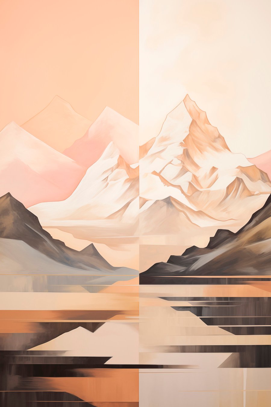 Paisagem abstrata em pastel — design completo