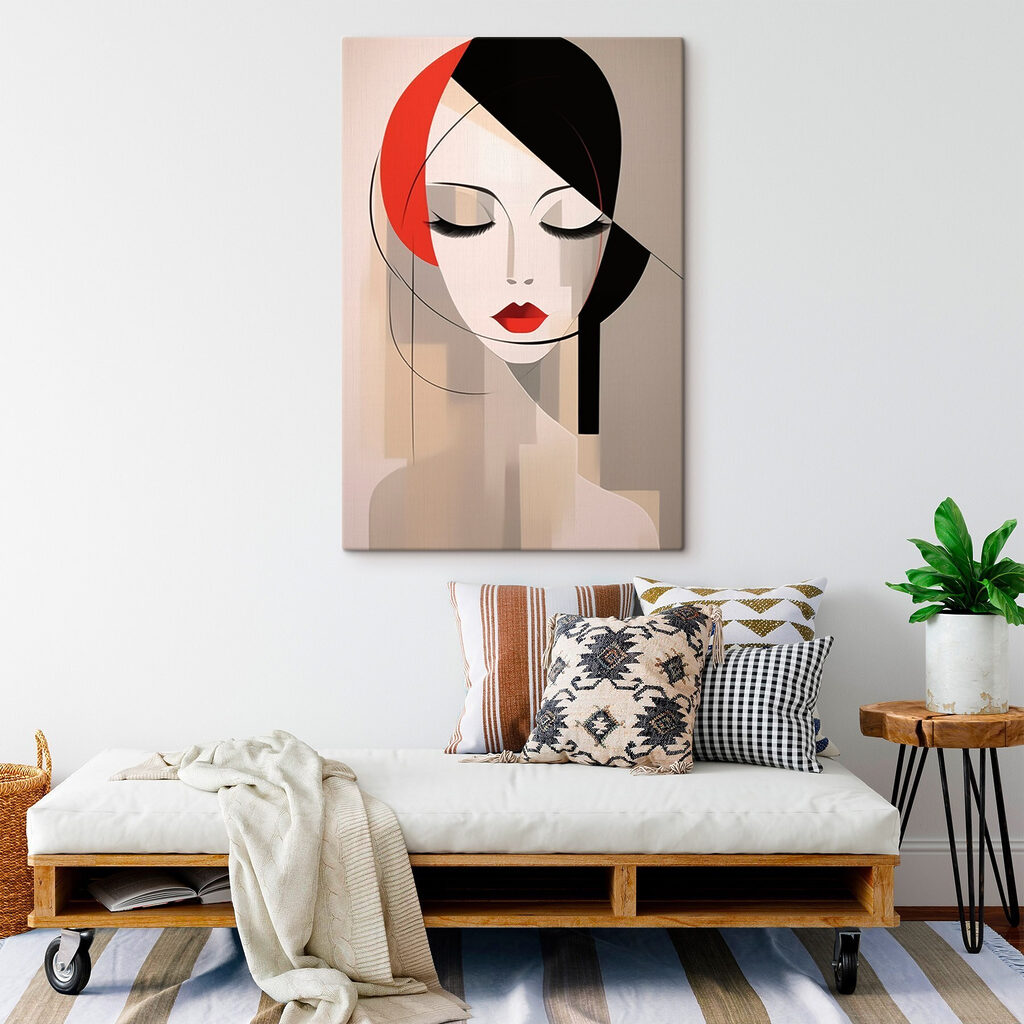Rosto com cabelo vermelho — interior 1
