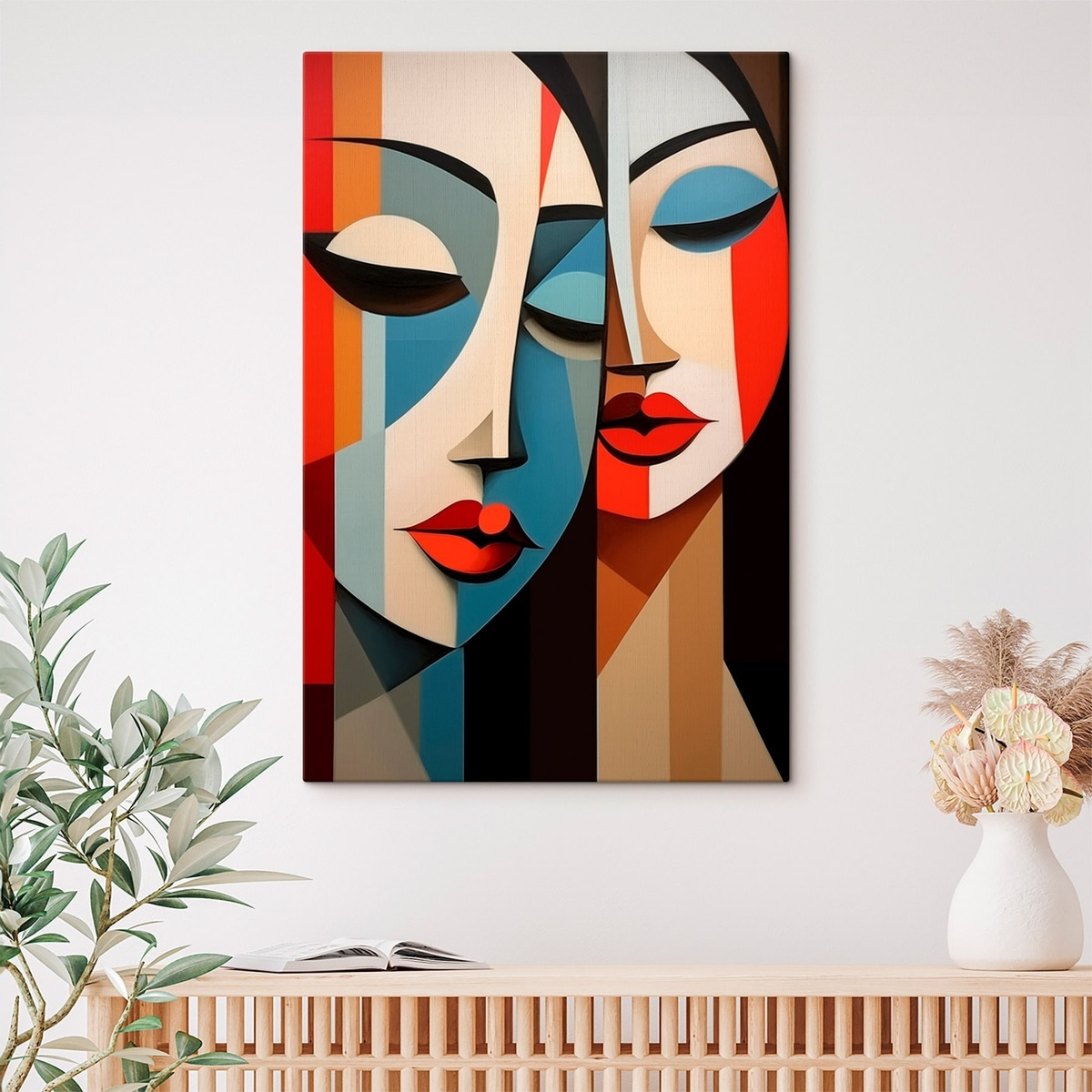 Retrato feminino geométrico — interior 1