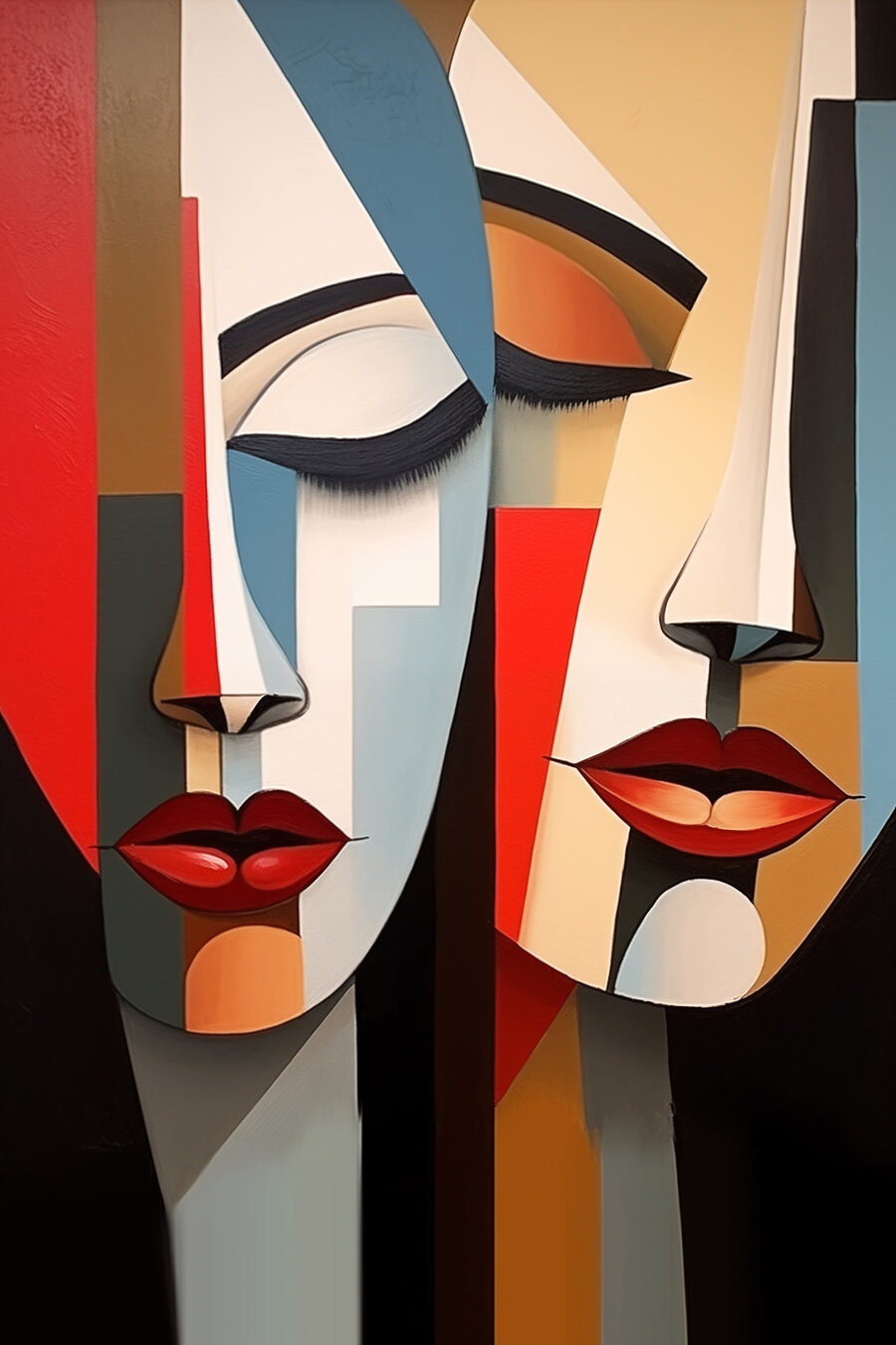 Dois rostos abstratos — design completo