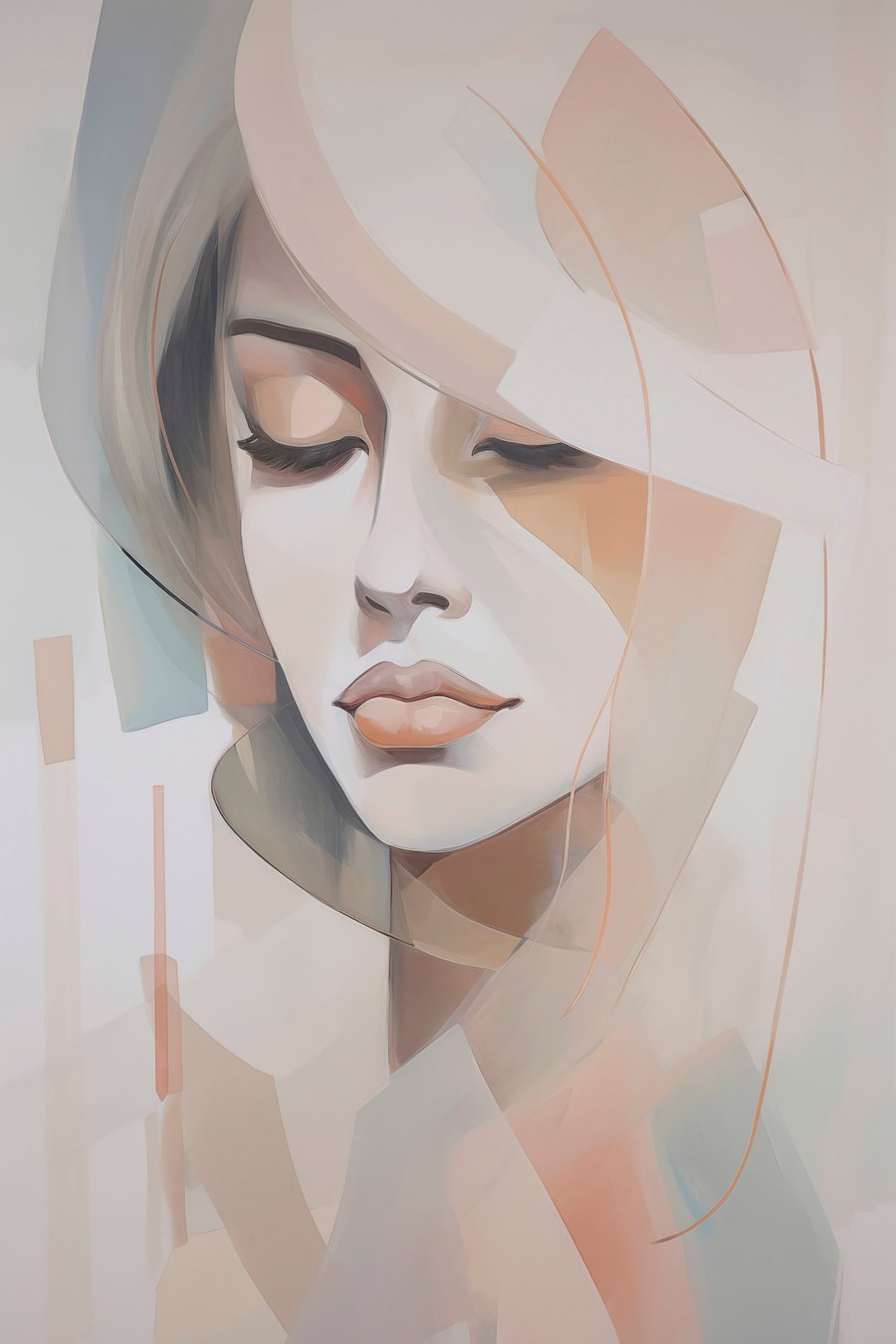 Retrato abstrato de menina — design completo