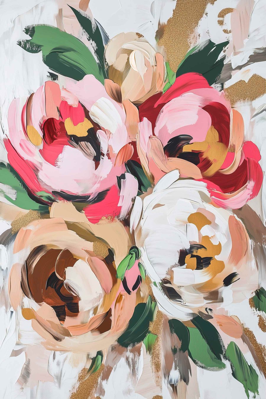 Ramo abstrato de flores — design completo