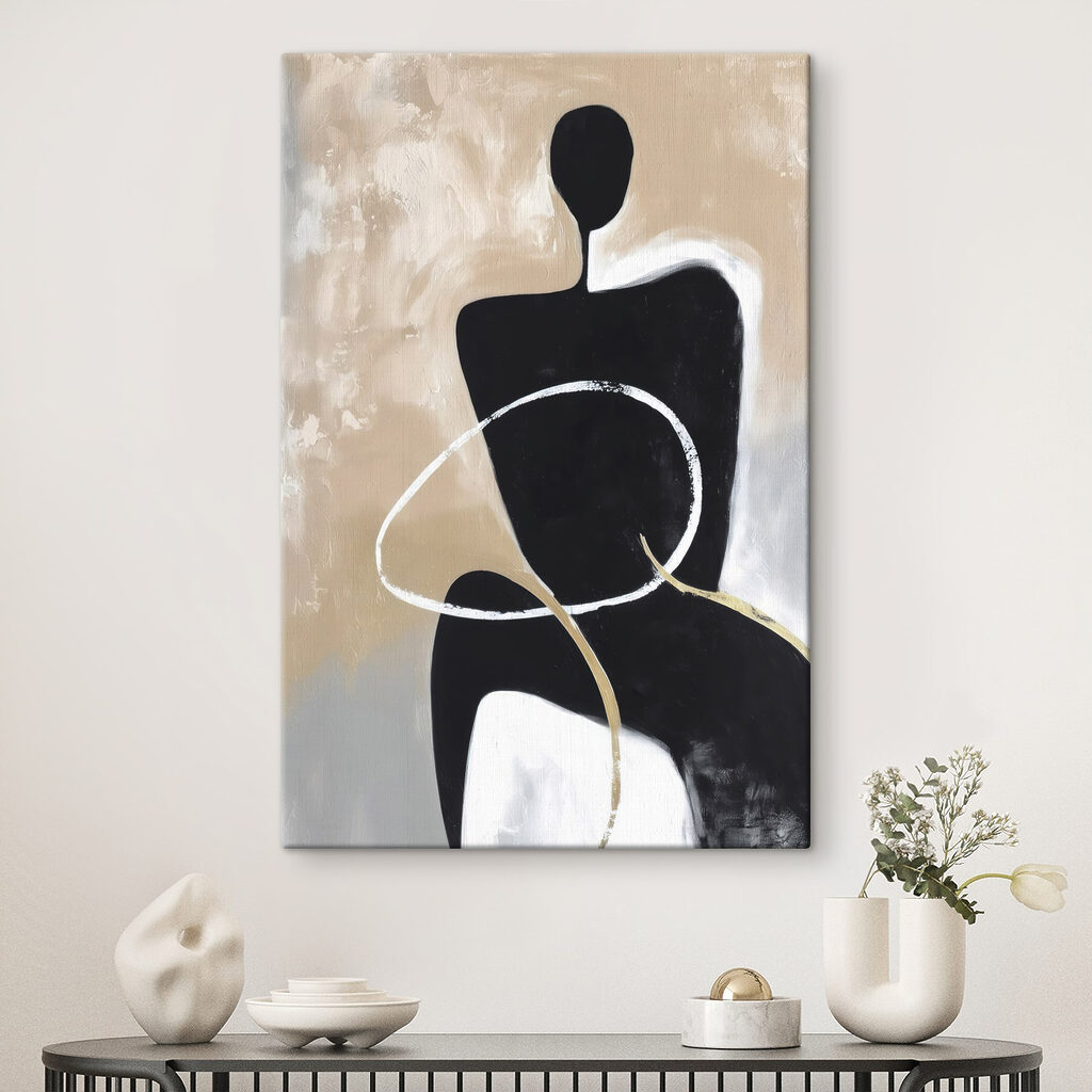Silhueta preta com linha — interior 1