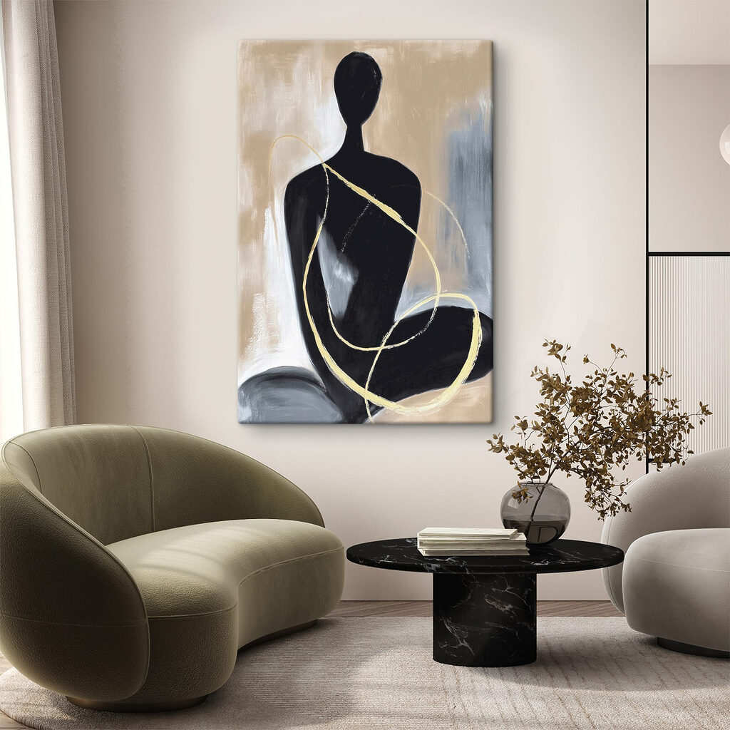 Silhueta com linha dourada — interior 2