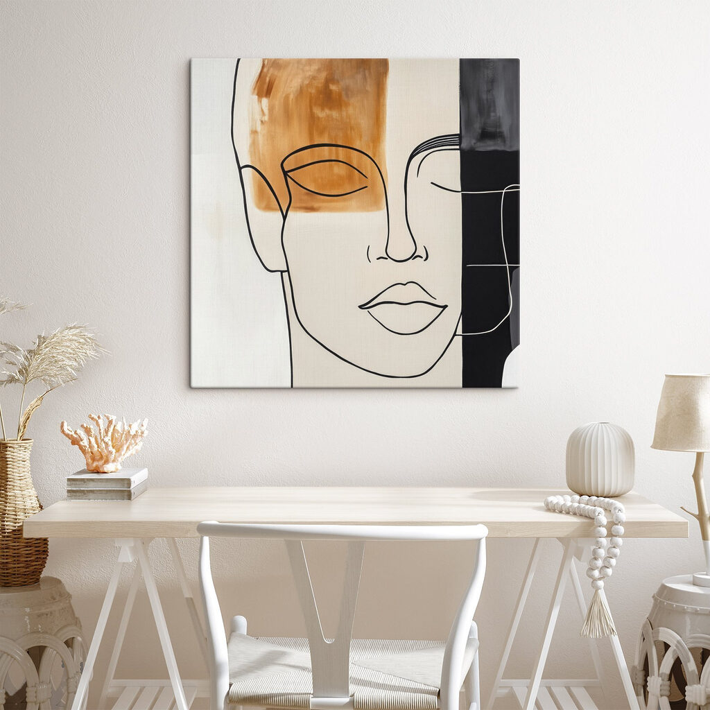Rosto ocre com linhas — interior 3