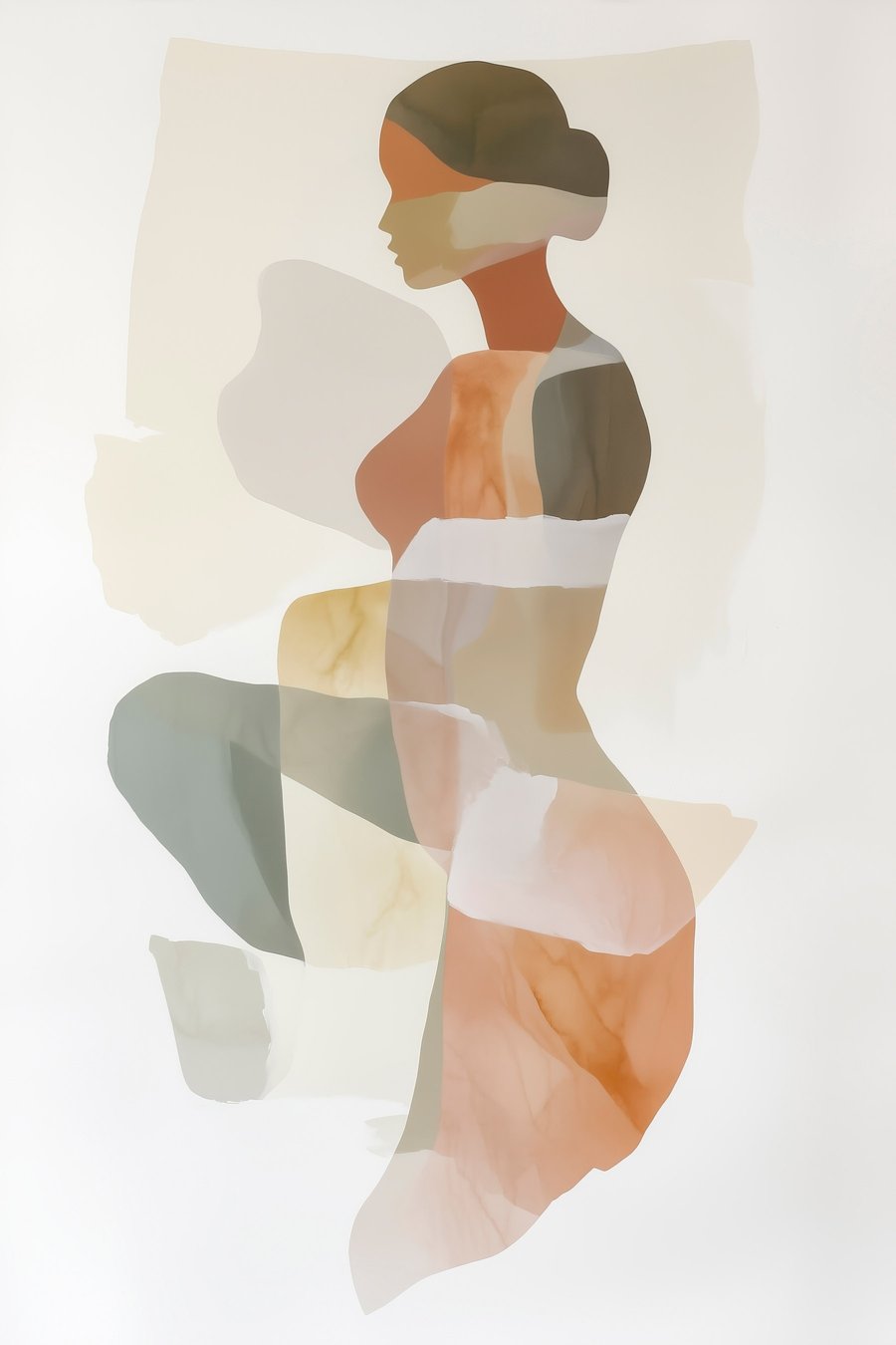 Silhueta feminina abstrata — design completo