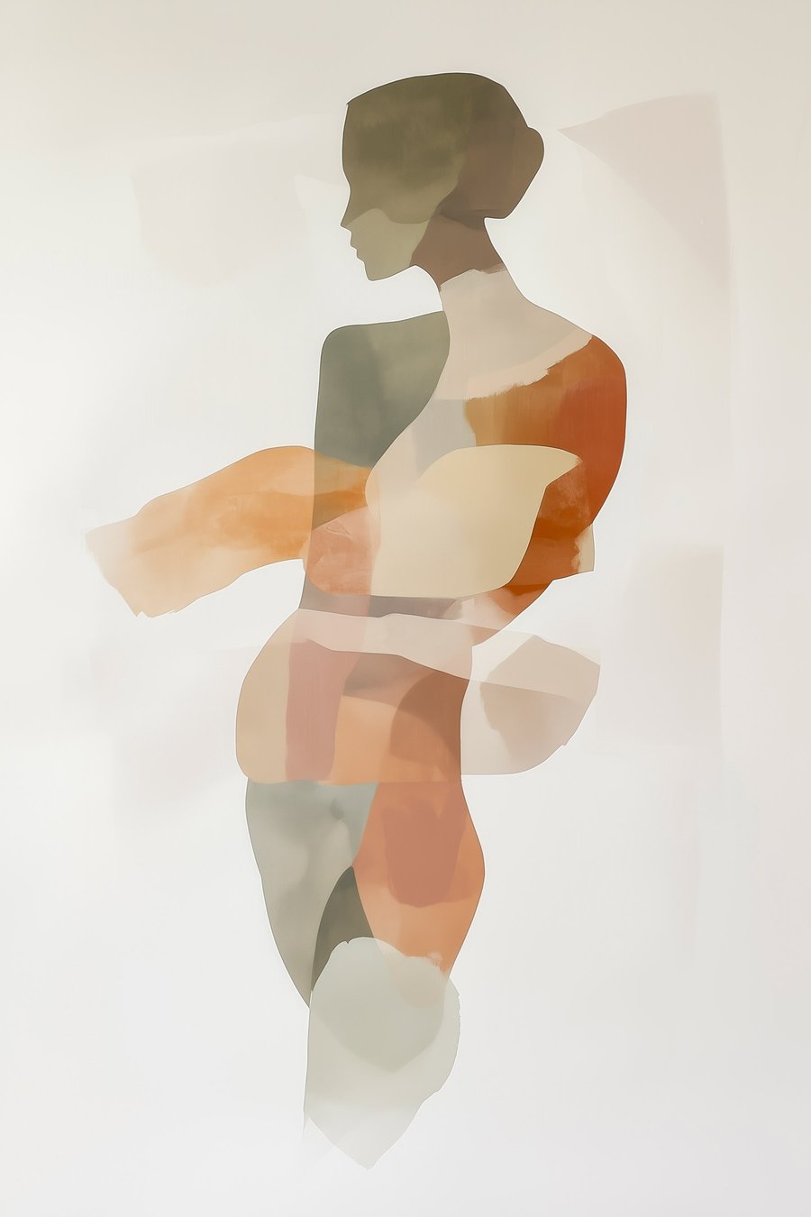 Silhueta feminina abstrata — design completo