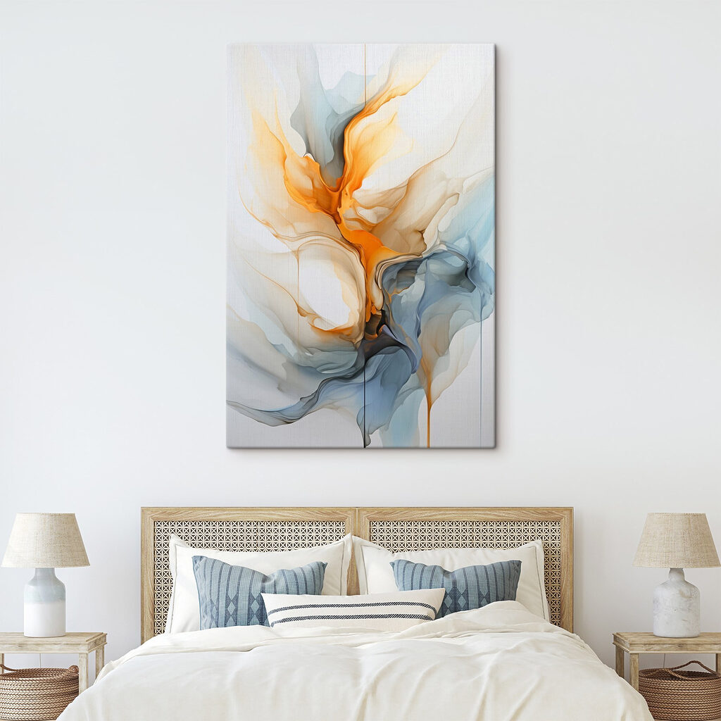 Tinta laranja e azul-gelo — interior 2