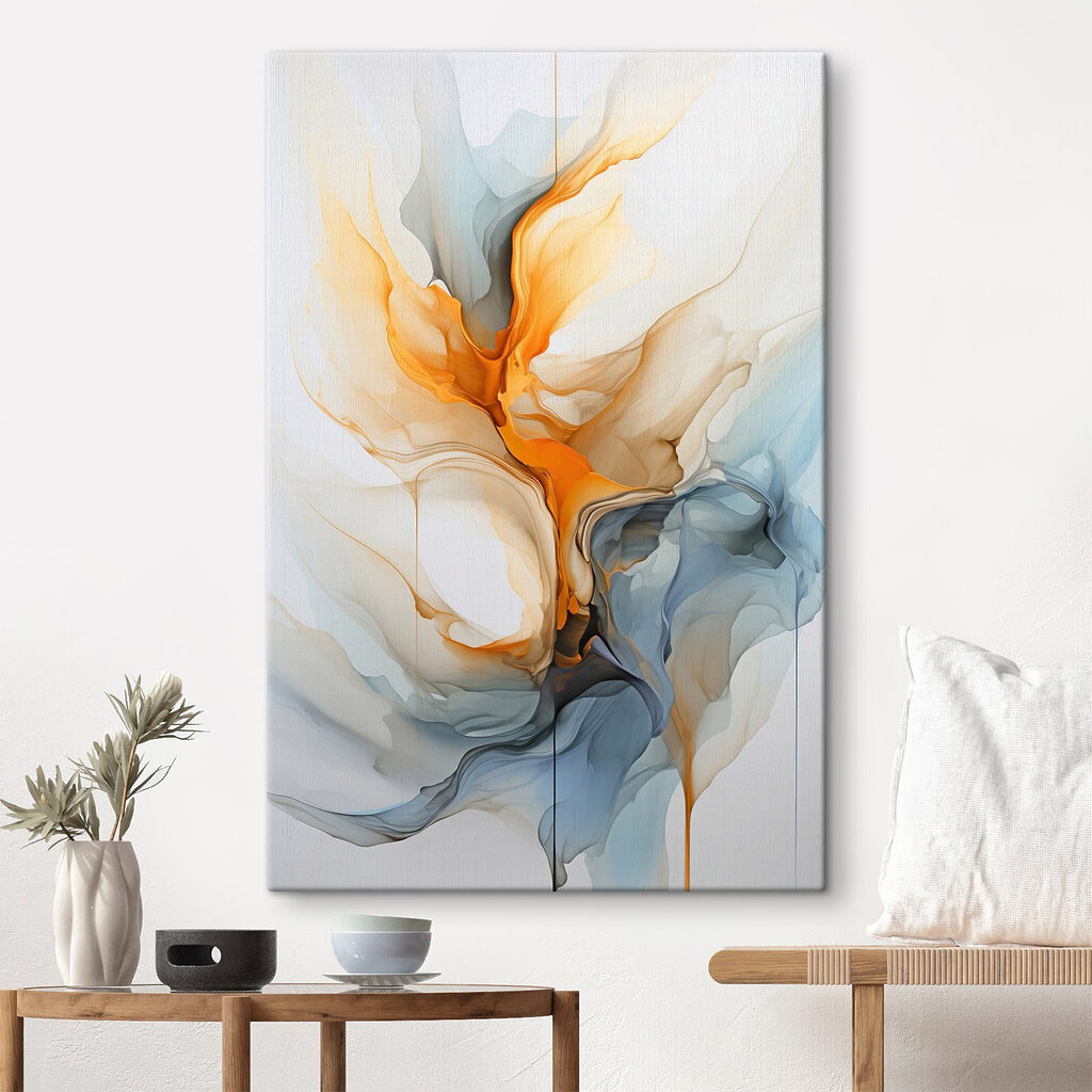 Tinta laranja e azul-gelo — interior 3