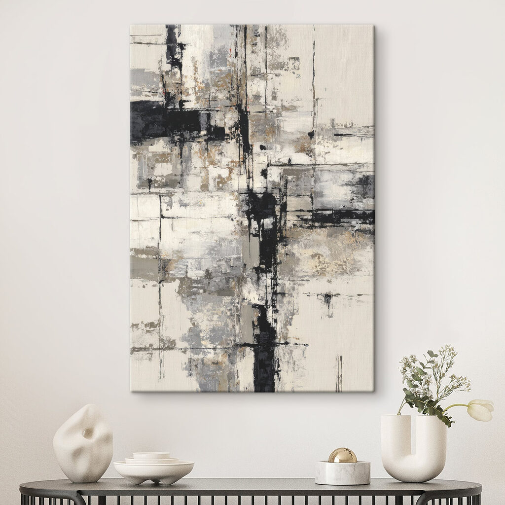Linhas pretas sobre creme — interior 2